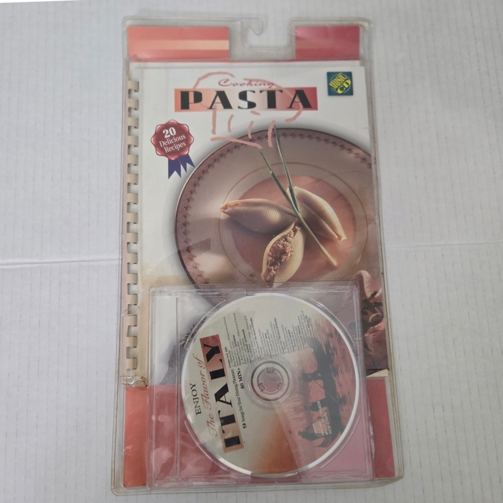 Vintage Cooking Pasta Book Music CD Set Sealed Flavor of Italy 20 Recipes Madacy